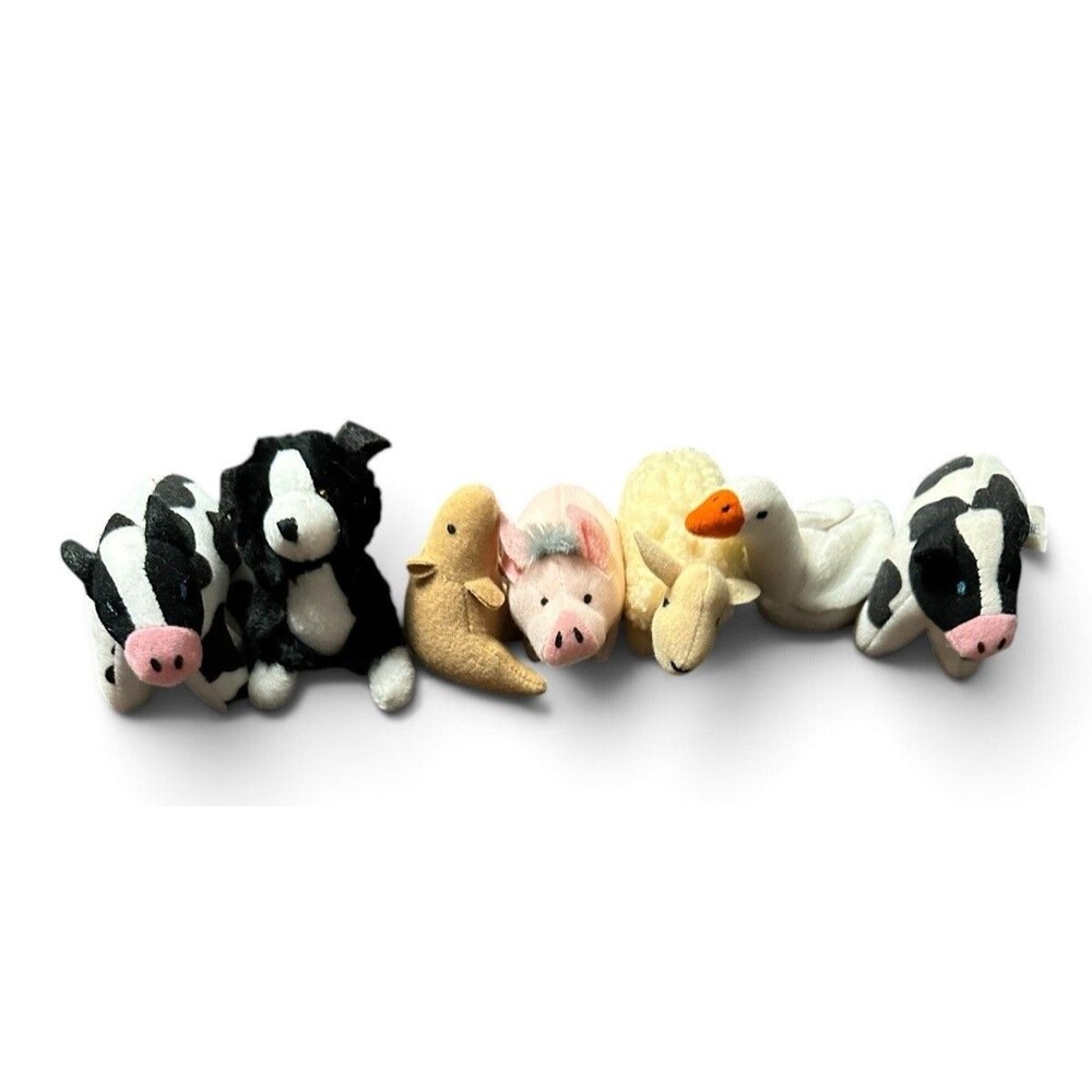 1995 McDonalds Complete Set Babe Movie Mini Plush Happy Meal Toys Lot of 7